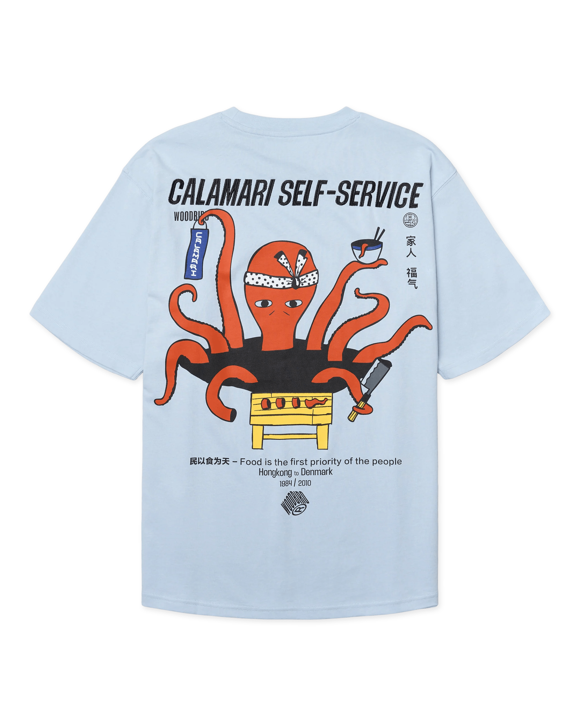 WOODBIRD Baine Octo Tee Dusty Blue XL