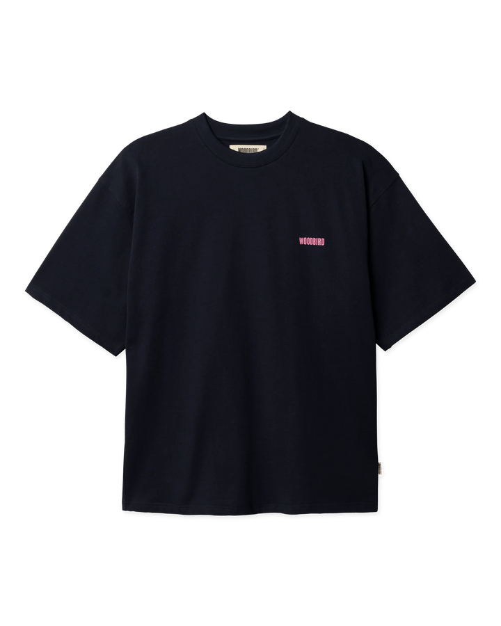 WOODBIRD Beam Book Tee Dark Navy