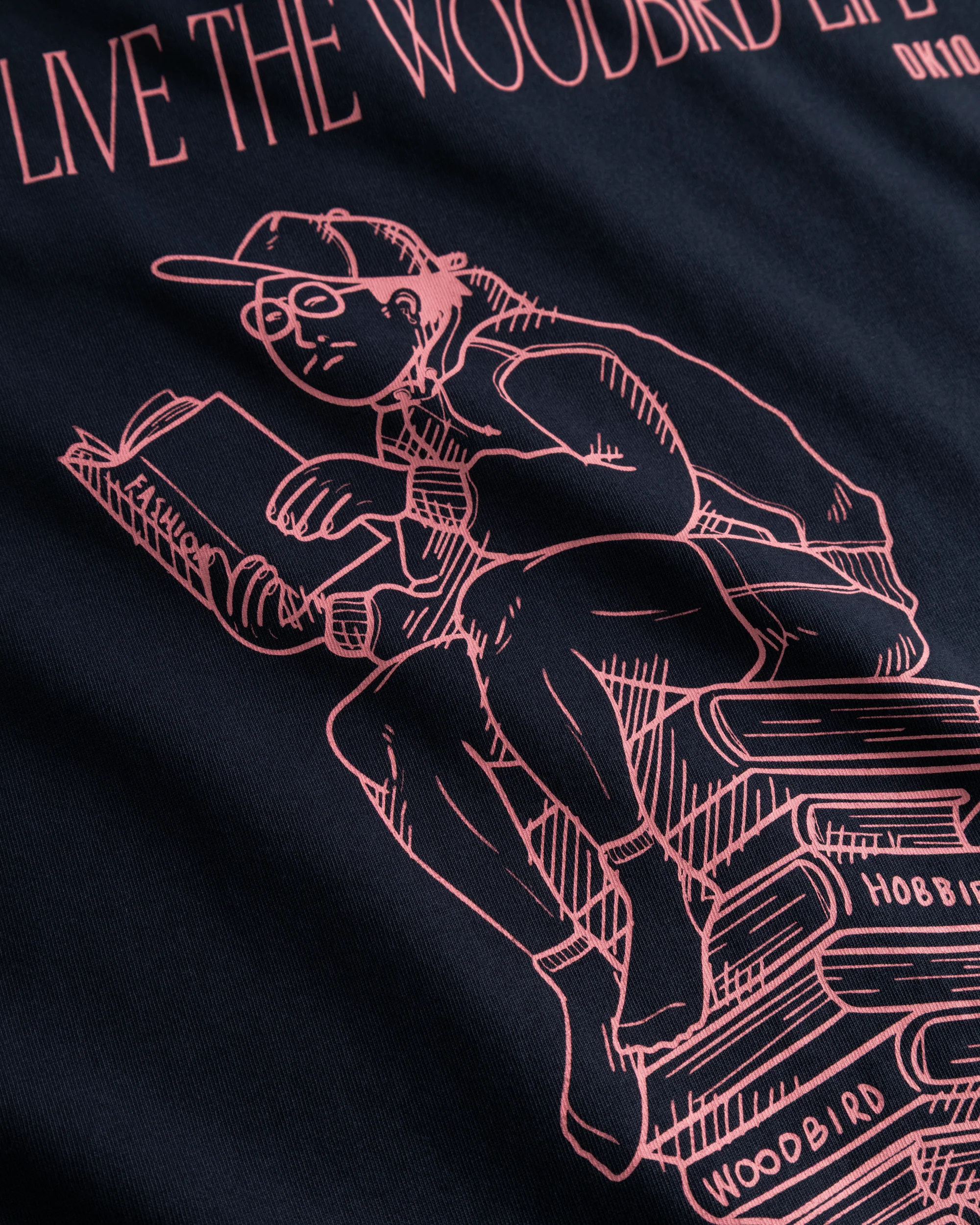 WOODBIRD Beam Book Tee Dark Navy