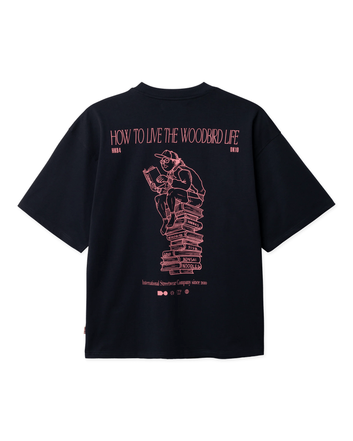 WOODBIRD Beam Book Tee Dark Navy