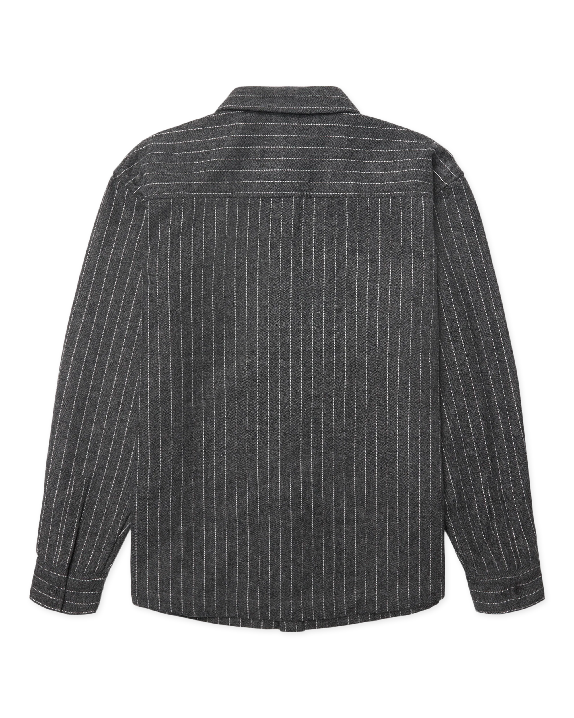 WOODBIRD Buzo Herringbone Shirt Dark Grey