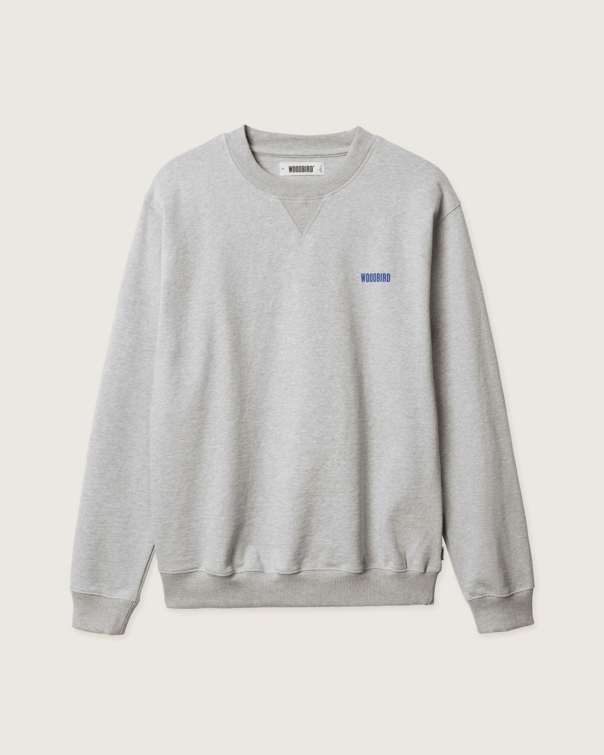 WOODBIRD Cane Truck Crew Light Grey Melange