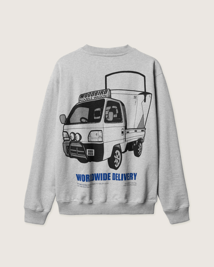 WOODBIRD Cane Truck Crew Light Grey Melange