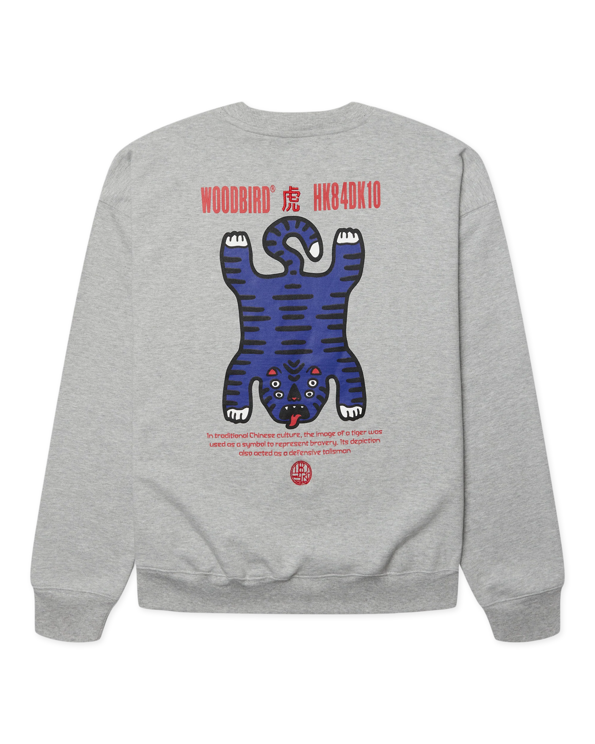 WOODBIRD Duke Tiger Crew Grey Melange