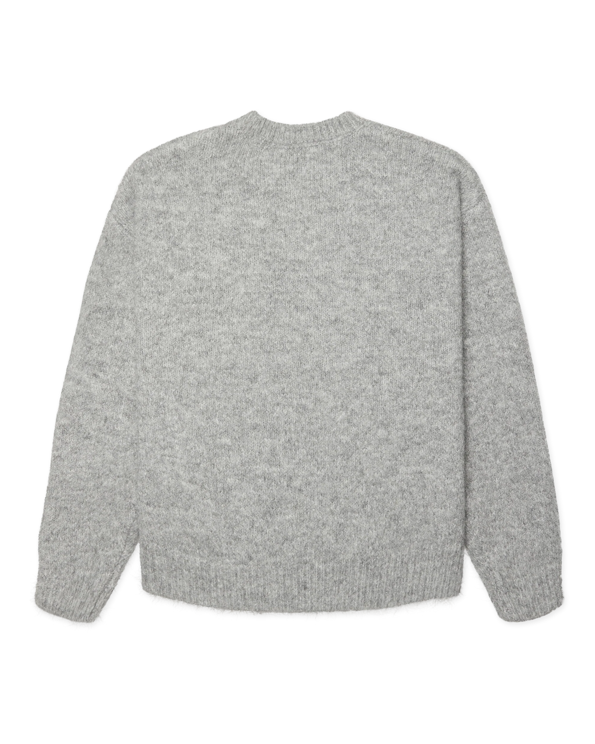 WOODBIRD WBKurt Mohairy Crew Dark Grey Melange