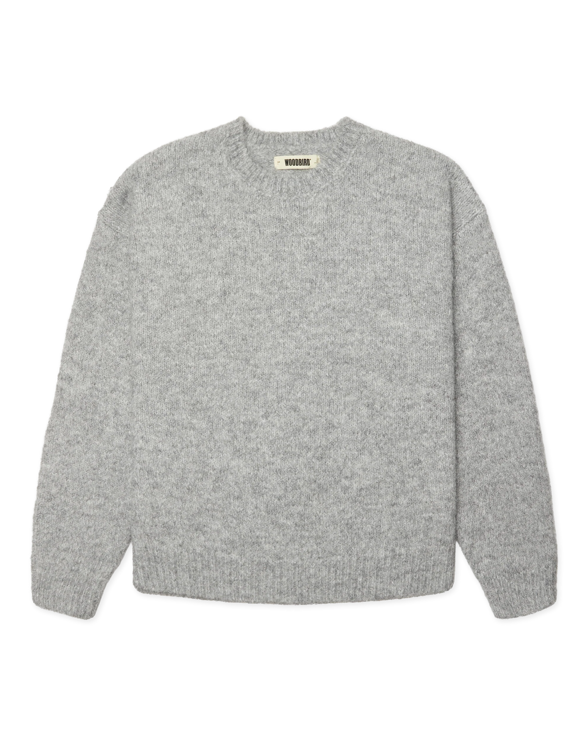 WOODBIRD WBKurt Mohairy Crew Dark Grey Melange
