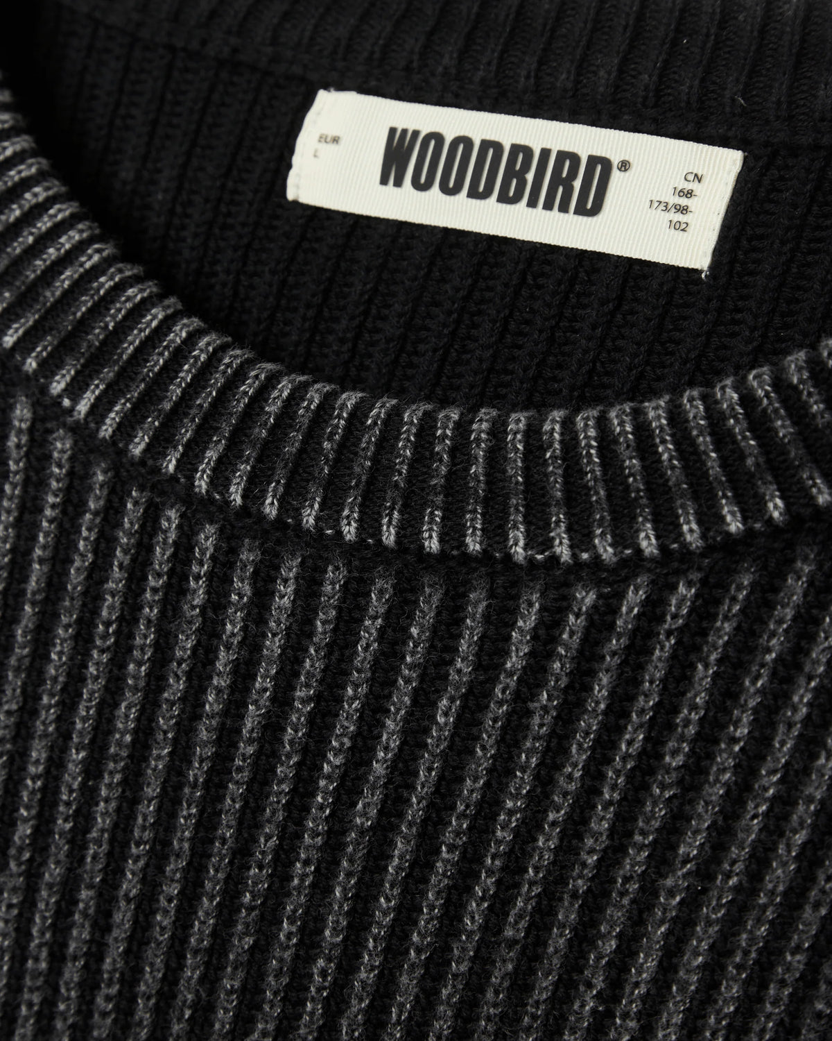 WOODBIRD WBSake Washed Crew Washed Black