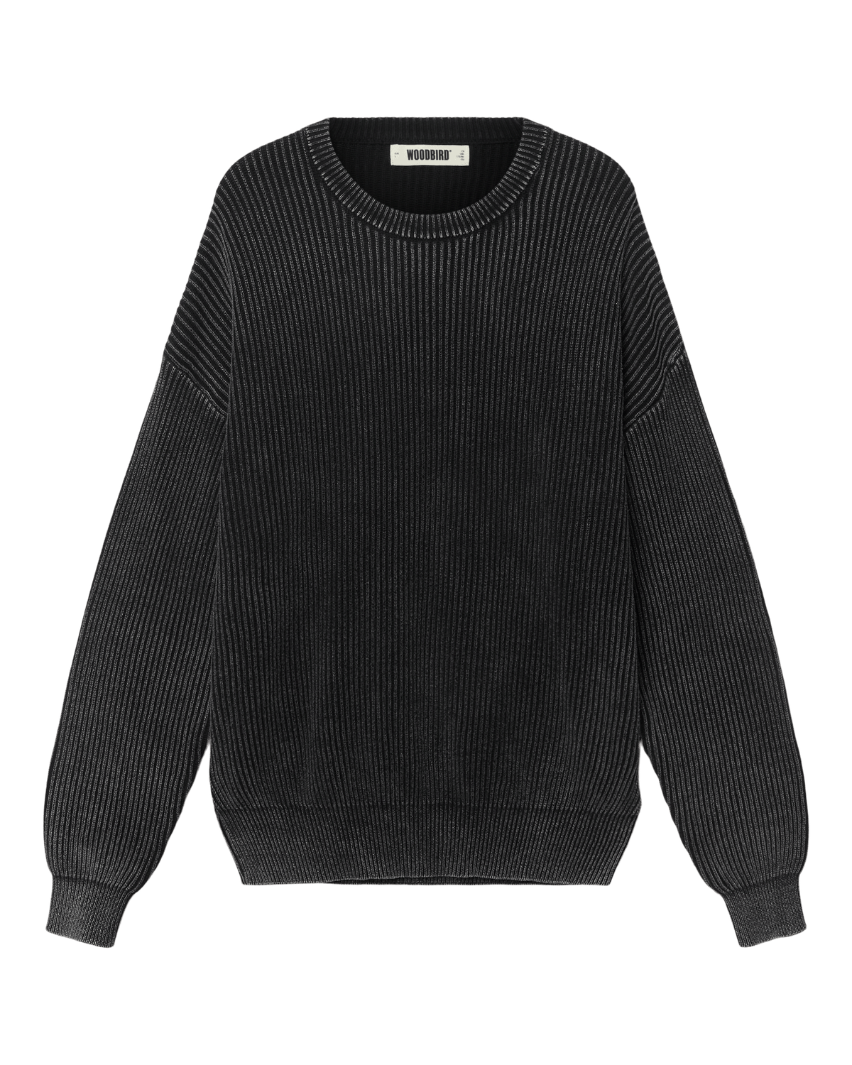 WOODBIRD WBSake Washed Crew Washed Black