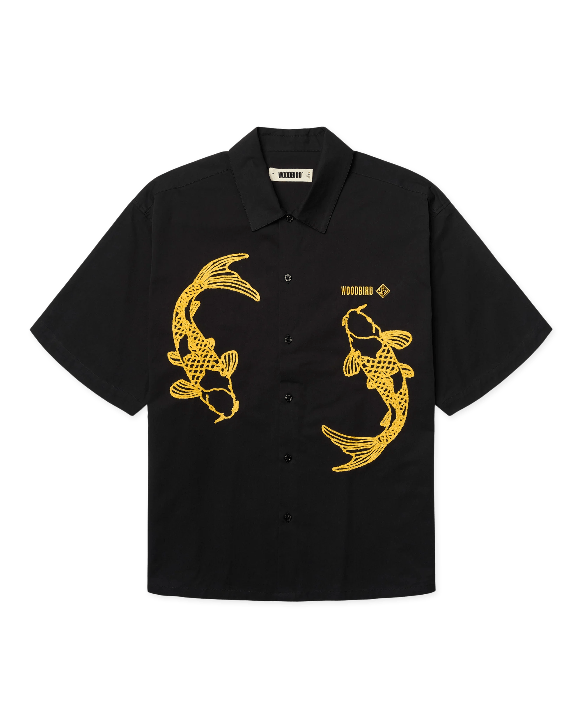 WOODBIRD Wang Carp Shirt Black  L