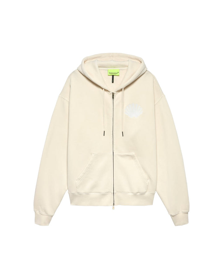 NEW AMSTERDAM SURF ASSOCIATION Logo Zip Hoodie Ecru/White