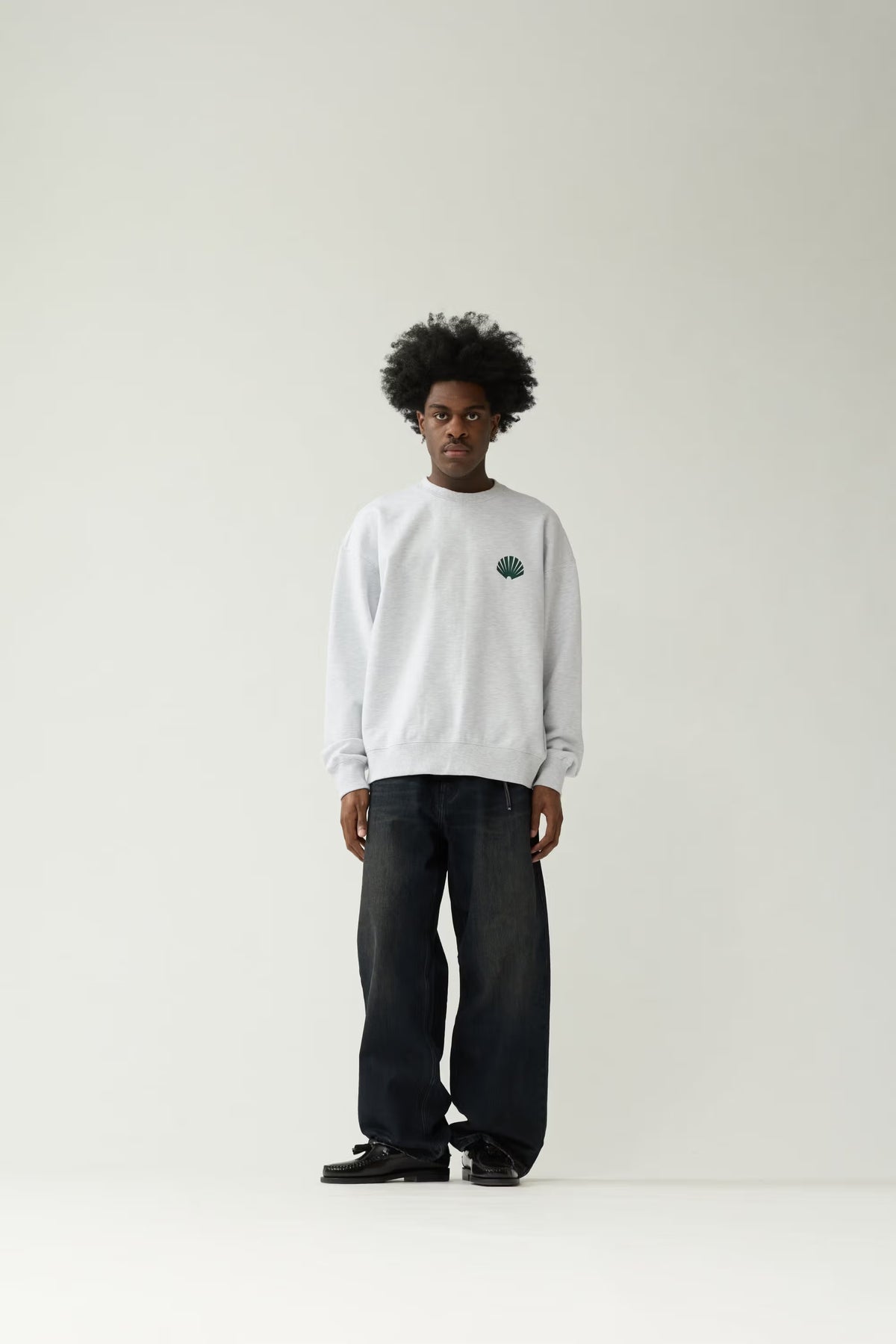 NEW AMSTERDAM SURF ASSOCIATION Logo Crewneck Ash/ Bottle Green – foto 3