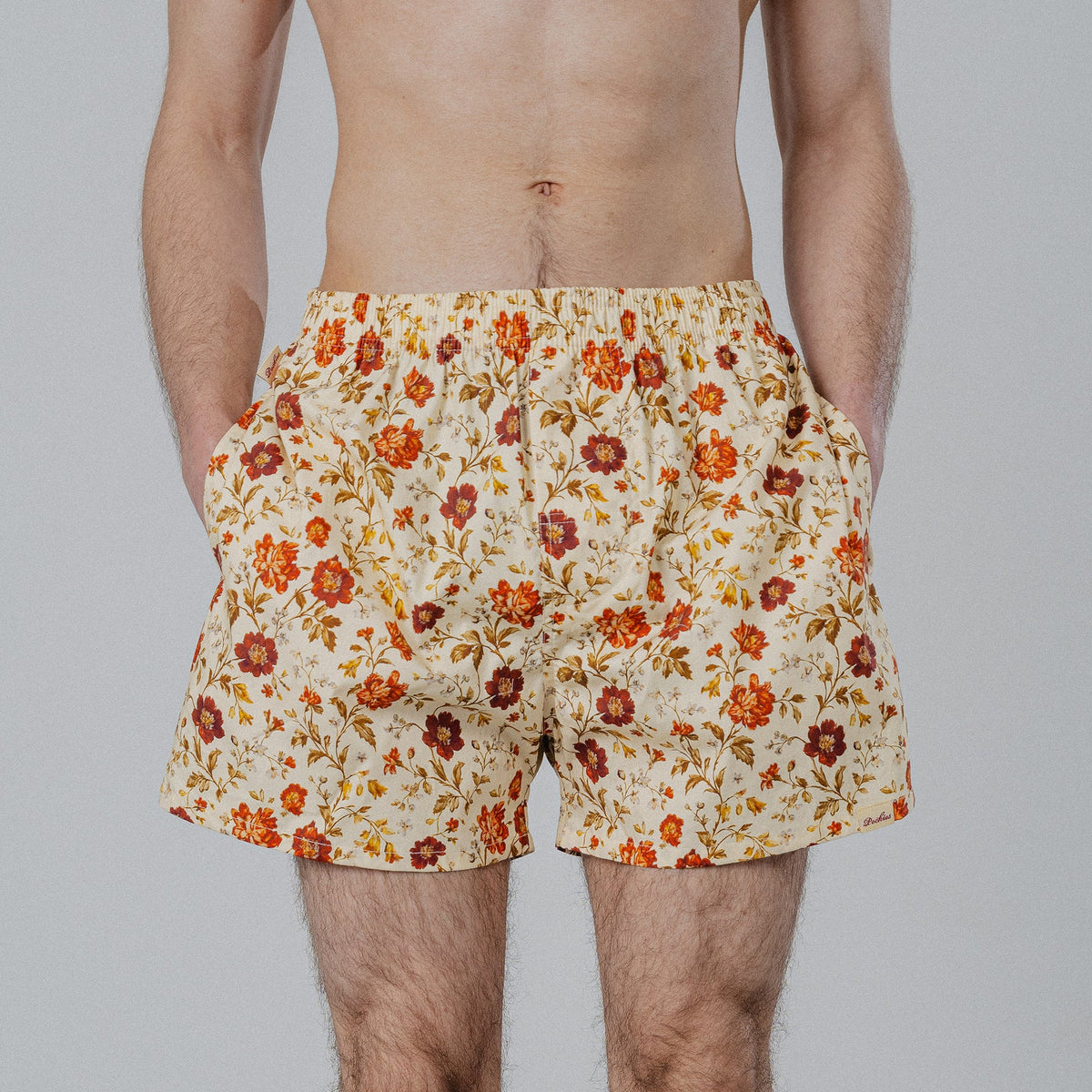 POCKIES Floral Boxers Off-White