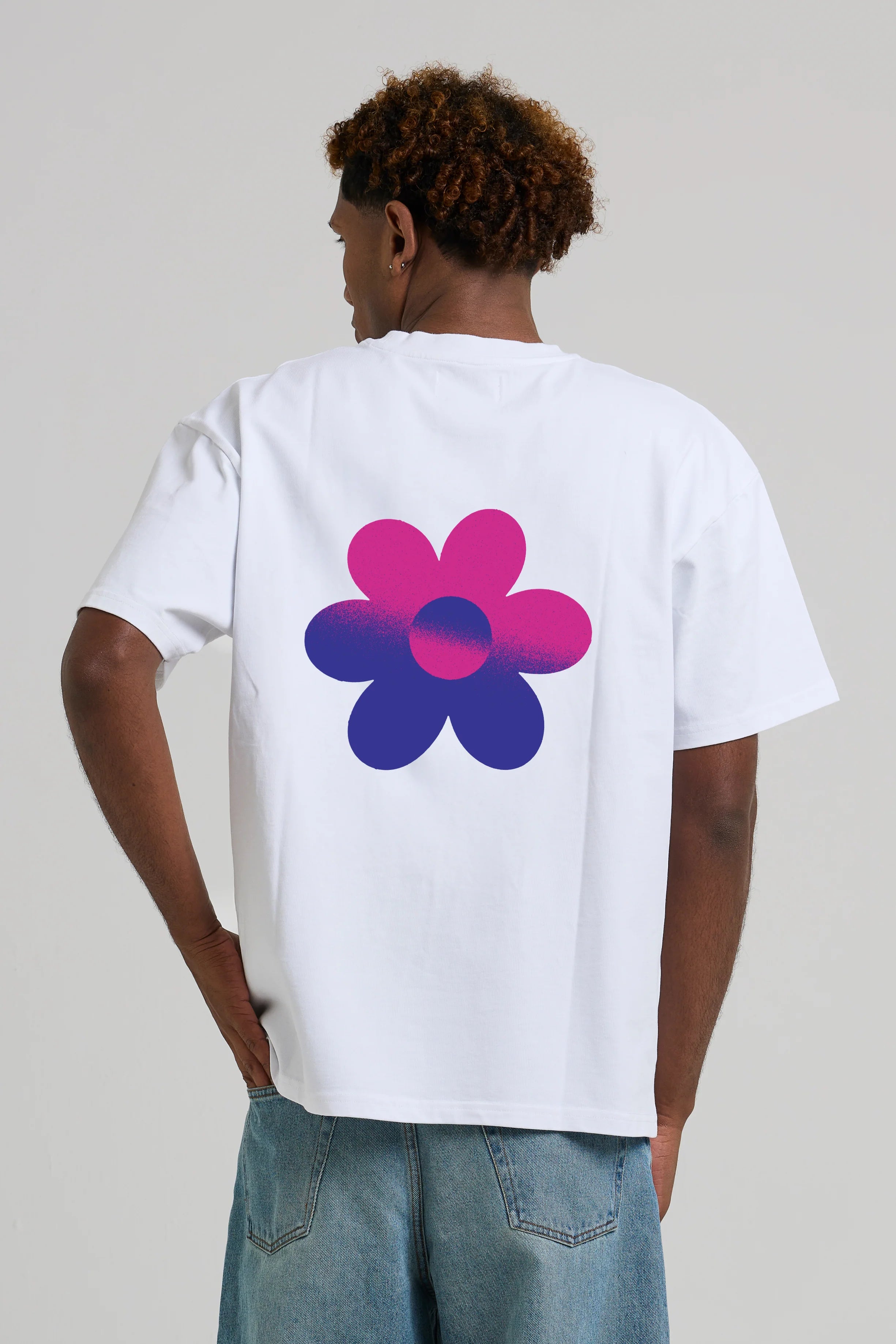 ARBOR ANTWERP Two-Tone Flower T-shirt Purple