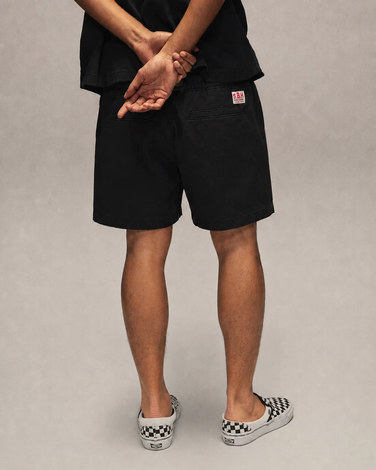 SIXTH BLOOM HOUSE Cotton Twill Belt Shorts Black