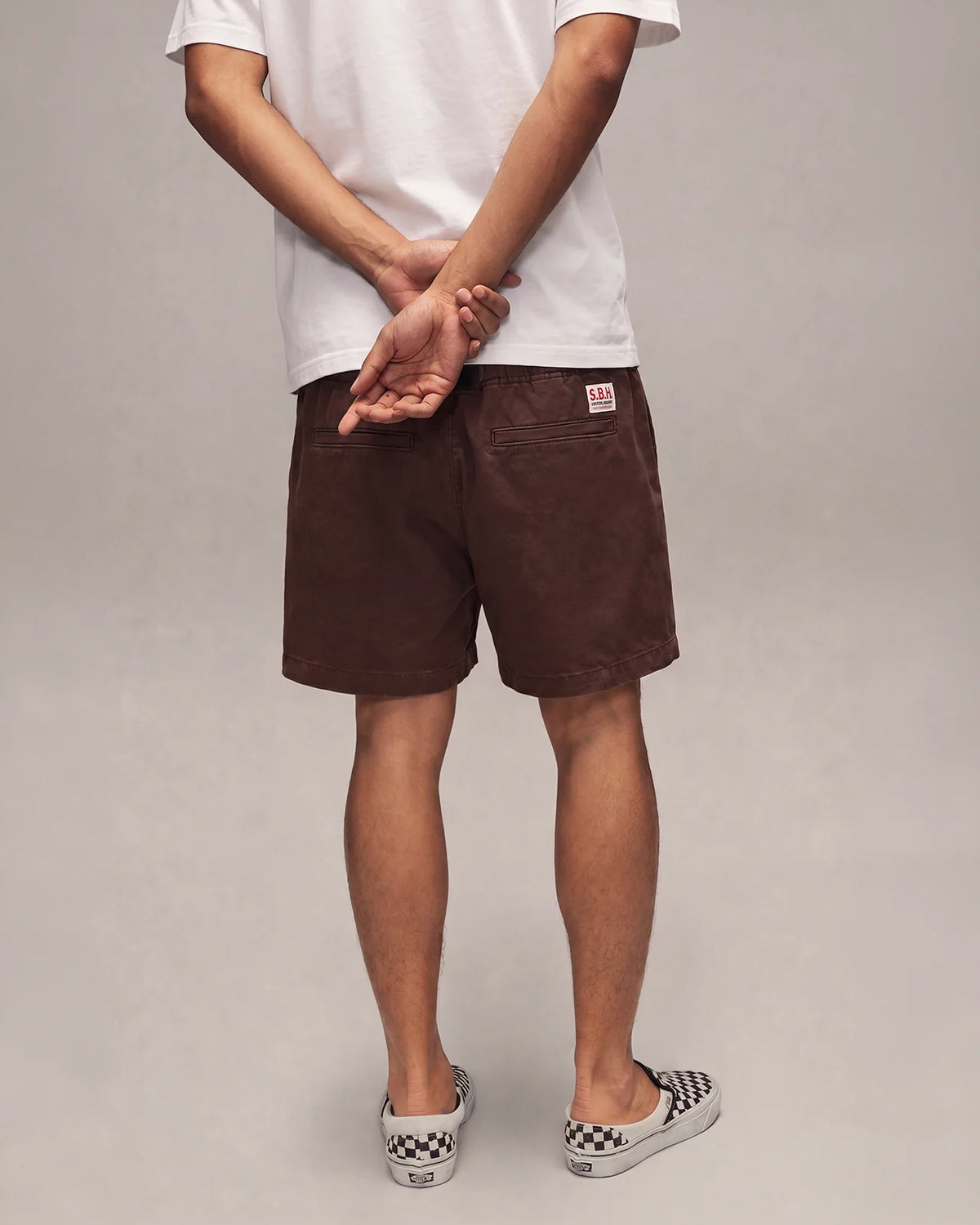 SIXTH BLOOM HOUSE Cotton Twill Belt Shorts Brown