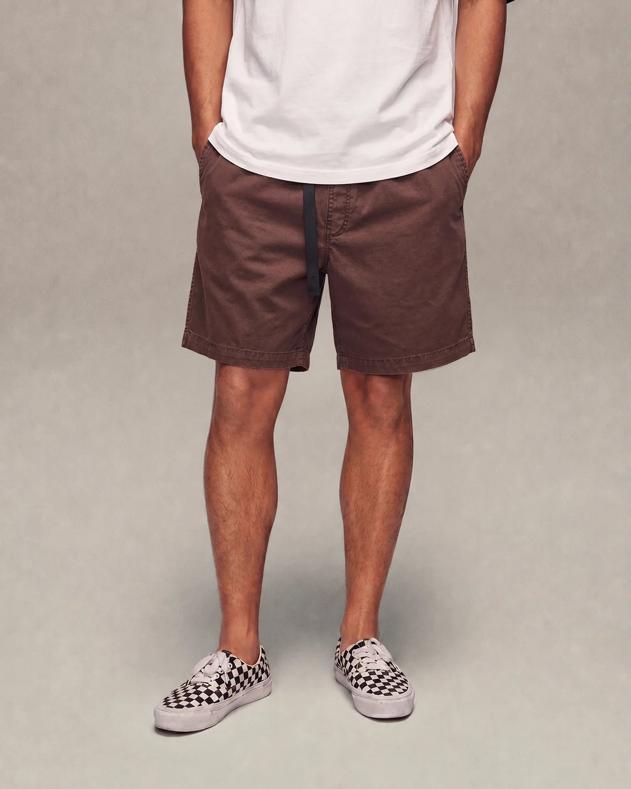 SIXTH BLOOM HOUSE Cotton Twill Belt Shorts Brown