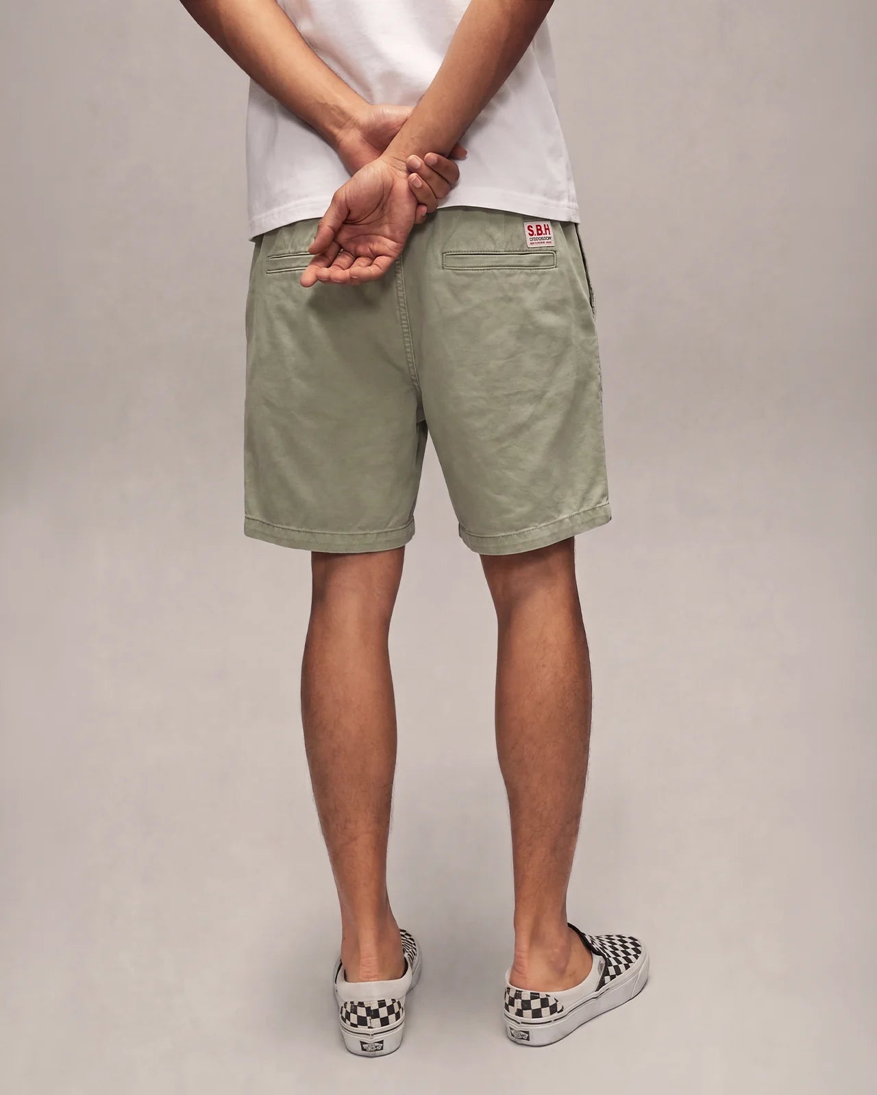 SIXTH BLOOM HOUSE Cotton Twill Belt Shorts Green