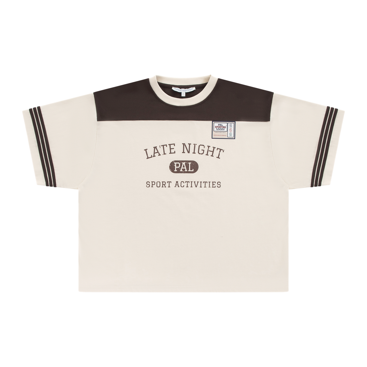 PAL SPORTING GOODS Late Night Sport T-Shirt Marshmallow Deep Mahogany