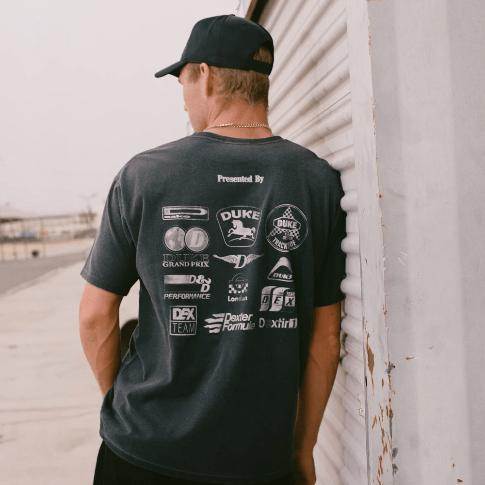 DUKE + DEXTER DR Sponsors Washed Black Mono T-shirt