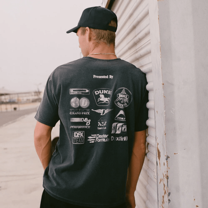 DUKE + DEXTER DR Sponsors Washed Black Mono T-shirt