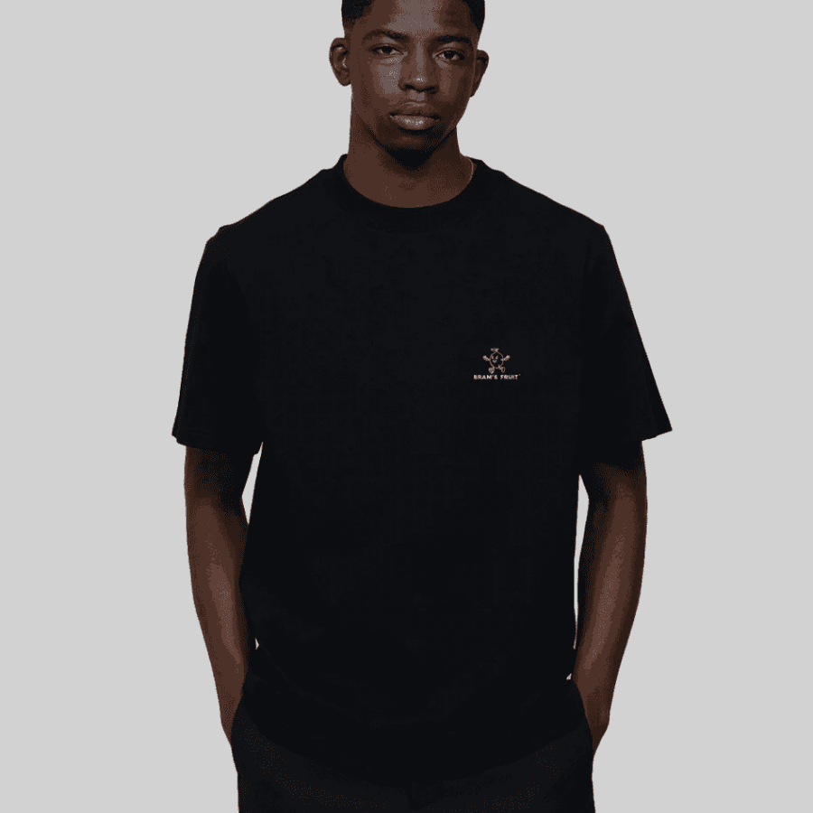 BRAM'S FRUIT Lemon Outline T-shirt - Black