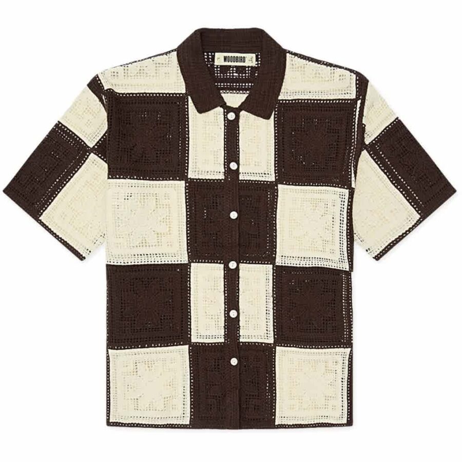 WOODBIRD Banks Crochet Knit Brown-Off White