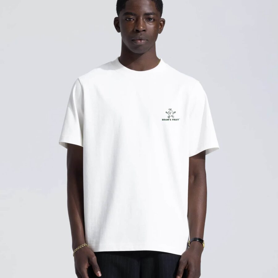BRAM'S FRUIT Lemon Outline T-shirt - White