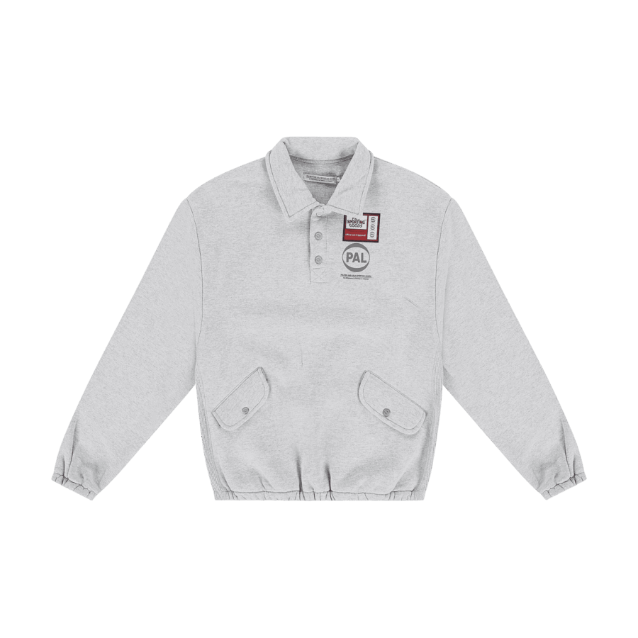 PAL SPORTING GOODS New Tm Button Down Collared Sweater Light Gray Marl