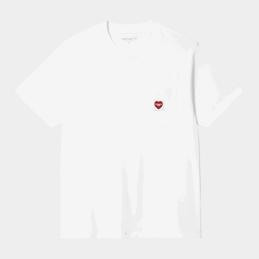 CARHARTT WIP S/S Pocket Heart T-Shirt White Red