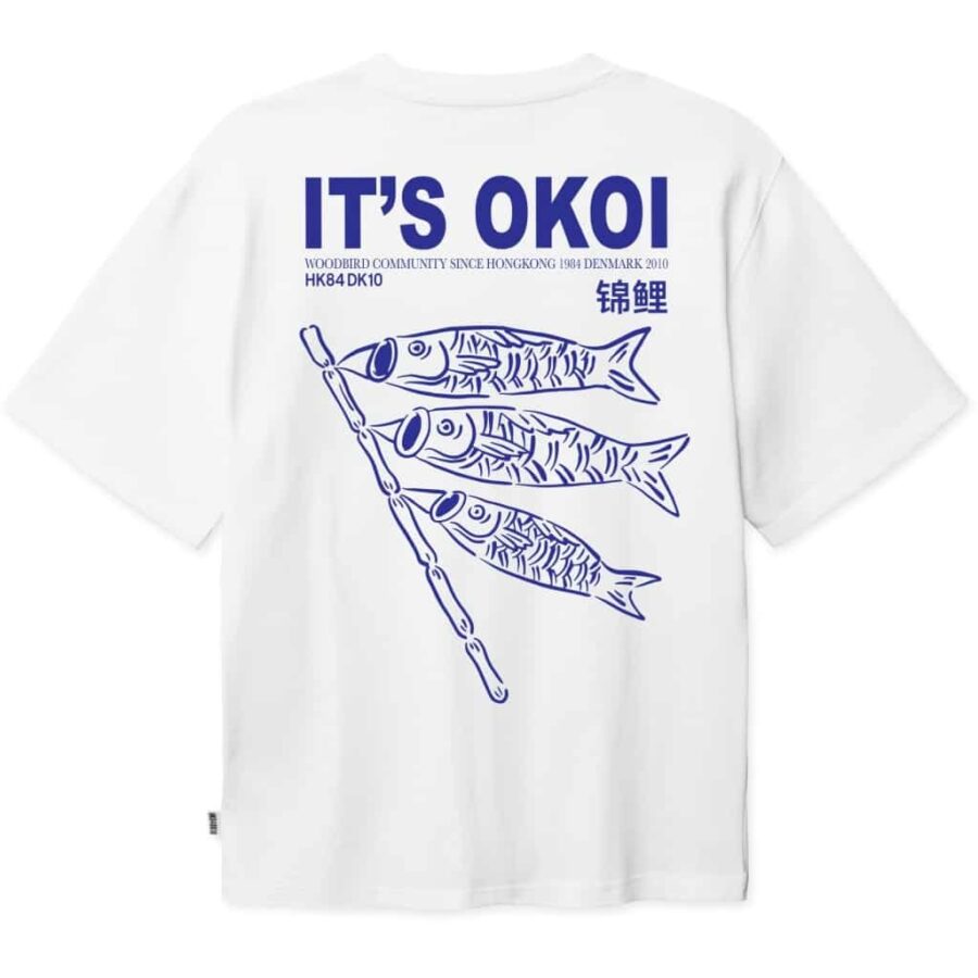 WOODBIRD Baine Koi Tee White