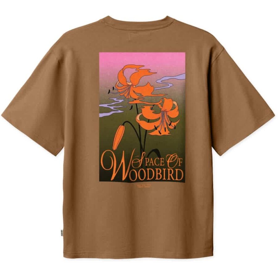 WOODBIRD Baine Flower Tee Dark Brown