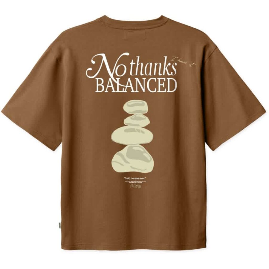 WOODBIRD Baine Balance Tee Dark Brown