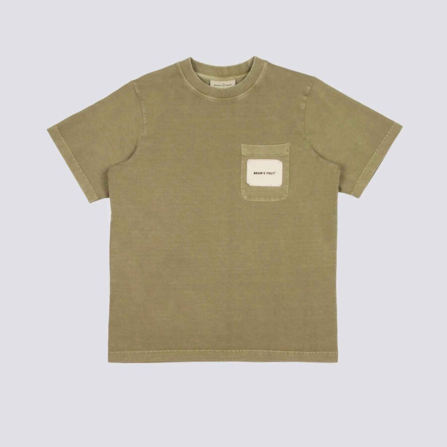 BRAM'S FRUIT Chest Pocket T-shirt Washed Olive Green