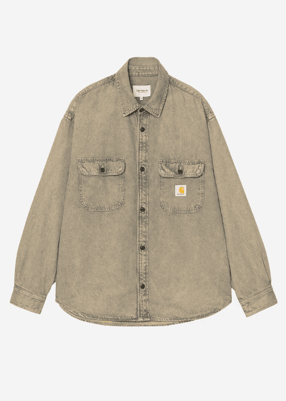 CARHARTT WIP Tigan Shirt Jac Denim Blue Leather Garment Dyed