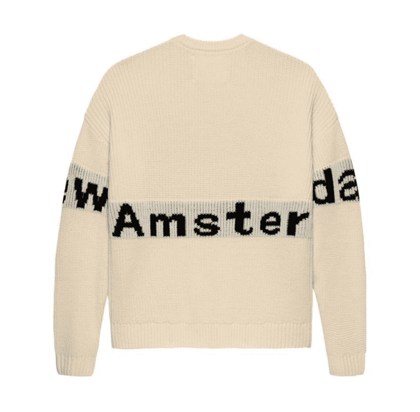 NEW AMSTERDAM SURF ASSOCIATION Name Crew Knit Ecru/Black