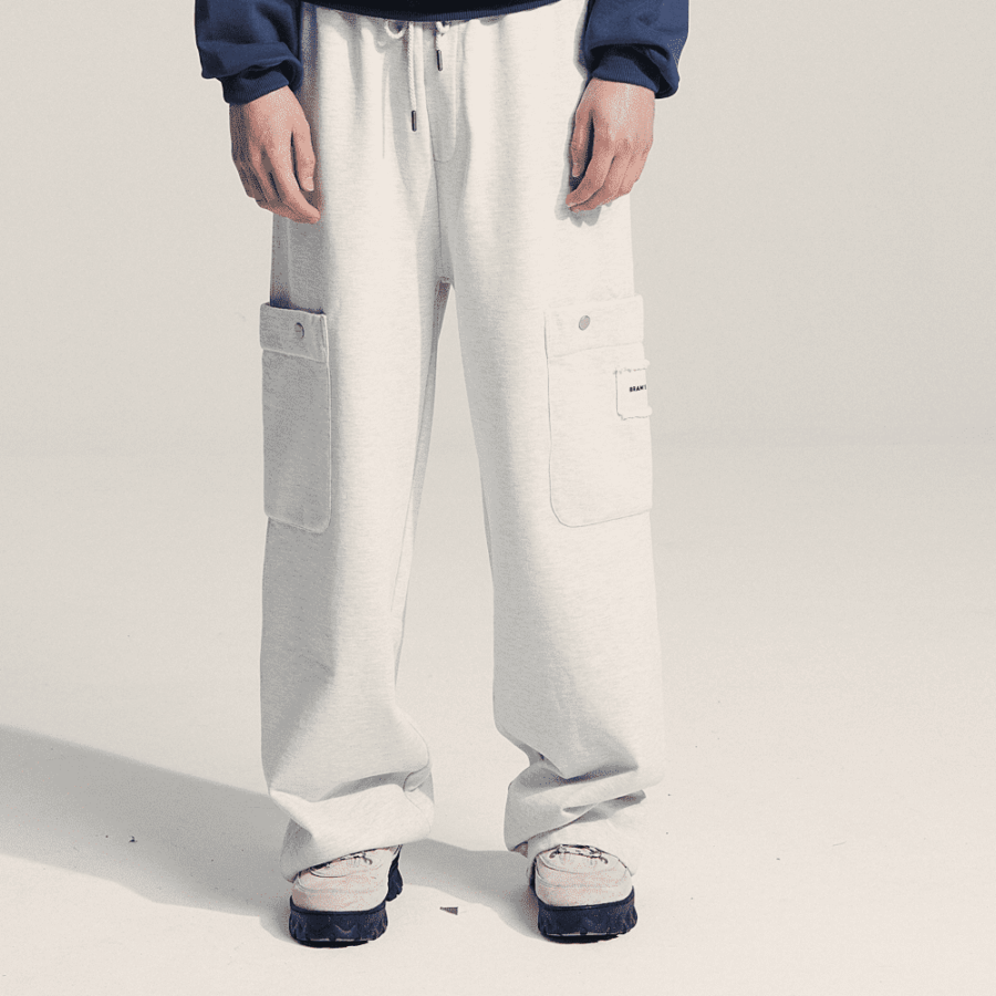 BRAM'S FRUIT Side Pocket Trousers - Grey Melange