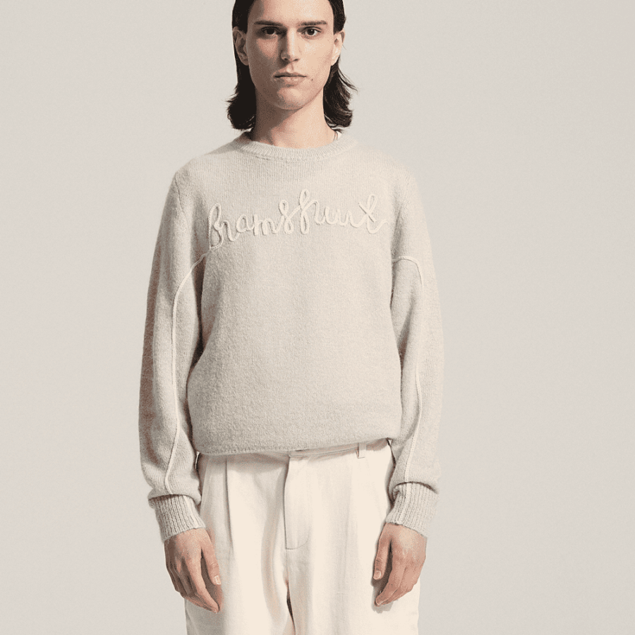 BRAM'S FRUIT Garden Horse Knit Crewneck Grey Melange