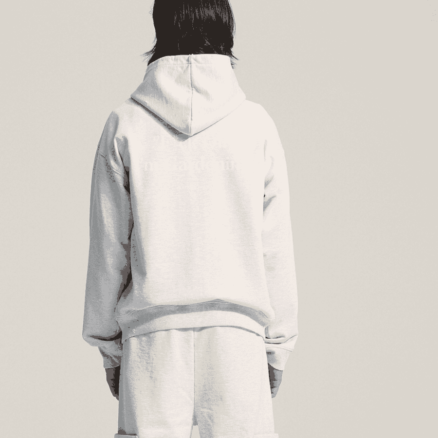BRAM'S FRUIT Distressed “F*ck Off” Zipper Hoodie - Grey Melange