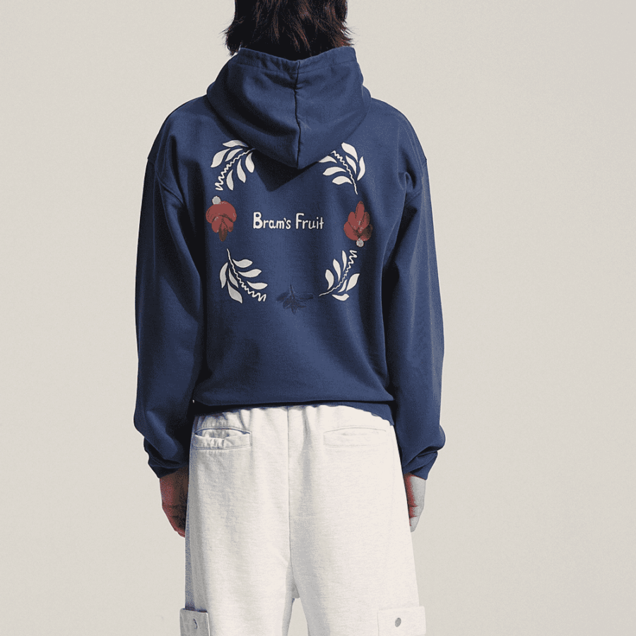 BRAM'S FRUIT Flora Hoodie Washed Navy