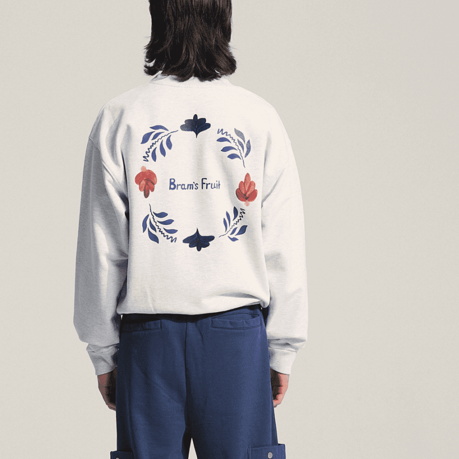 BRAM'S FRUIT Flora Crewneck Grey Melange