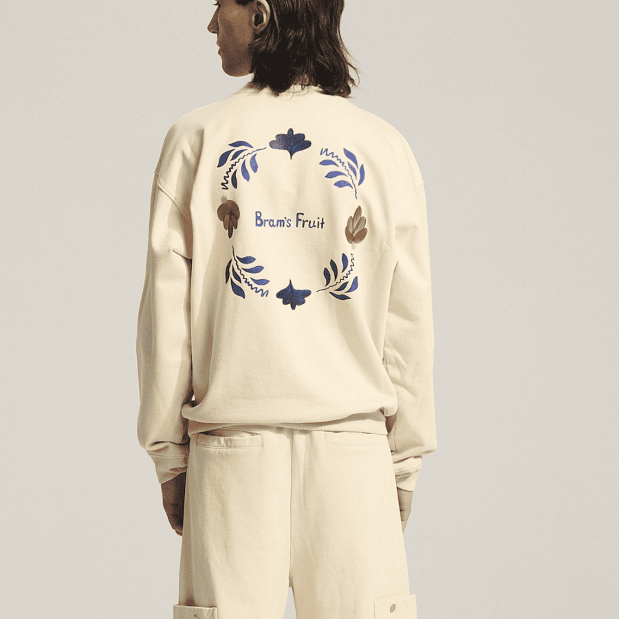BRAM'S FRUIT Flora Crewneck Solid Beige
