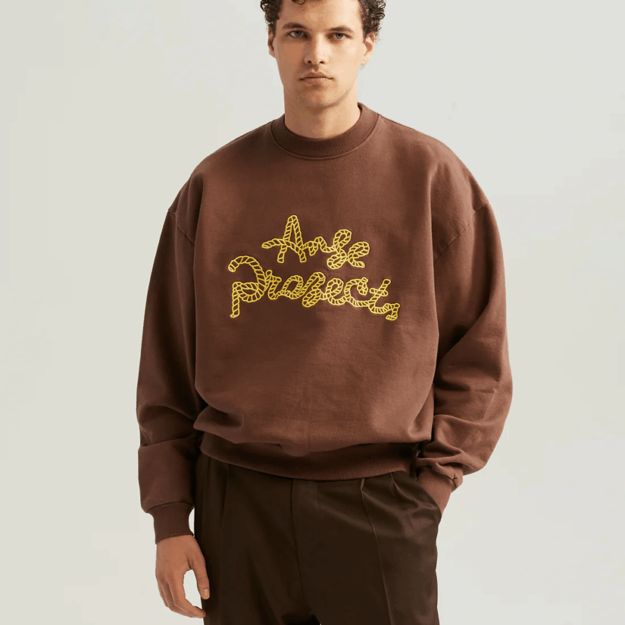 ANGE PROJECTS Rope Sweater Brown