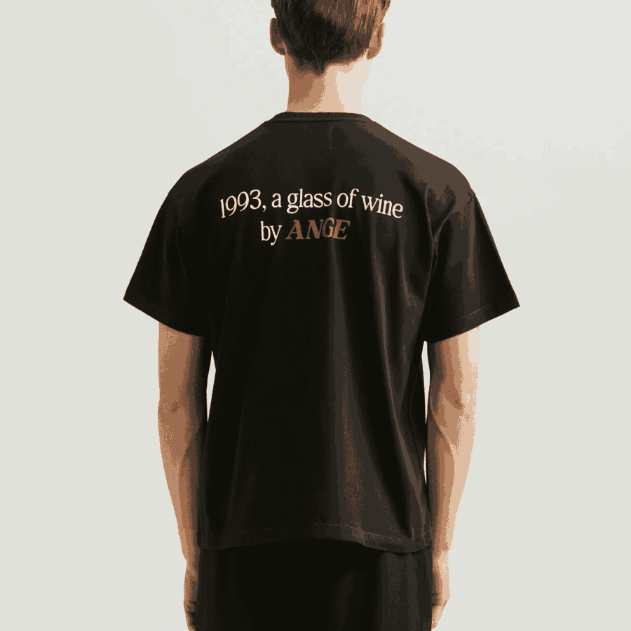 ANGE PROJECTS Glass Of Wine Tee Black