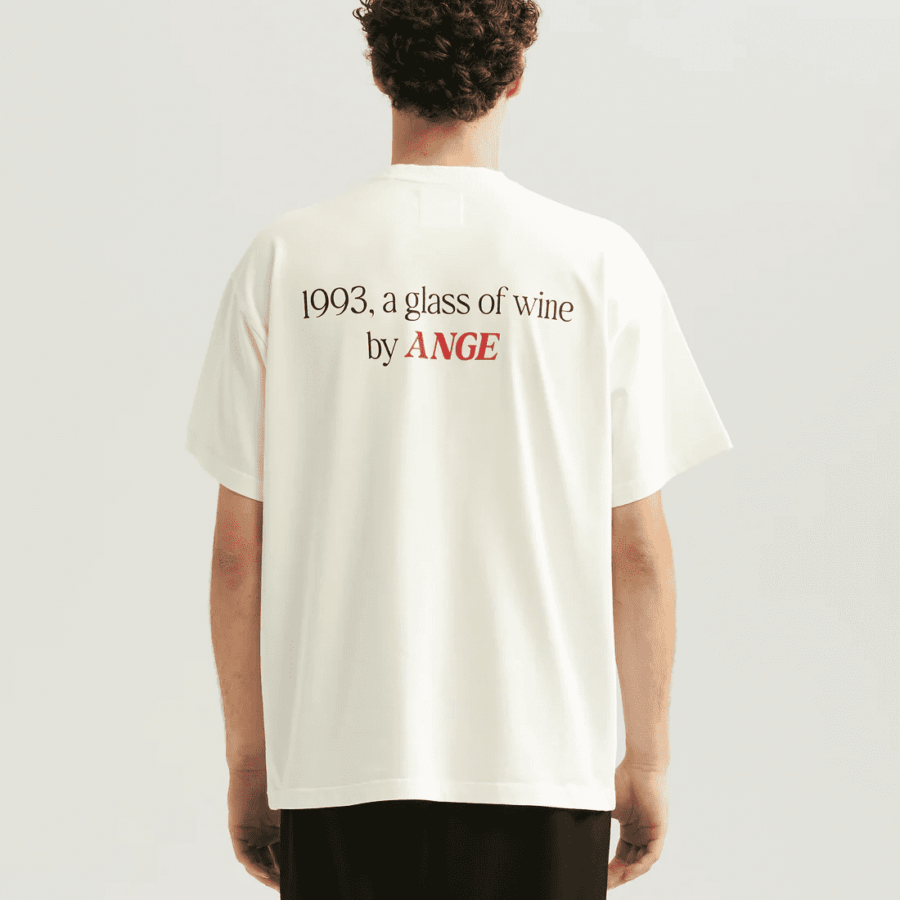 ANGE PROJECTS Glass Of Wine Tee White