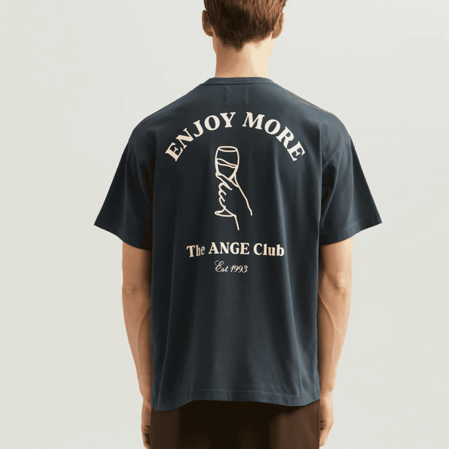 ANGE PROJECTS Enjoy More Tee Navy