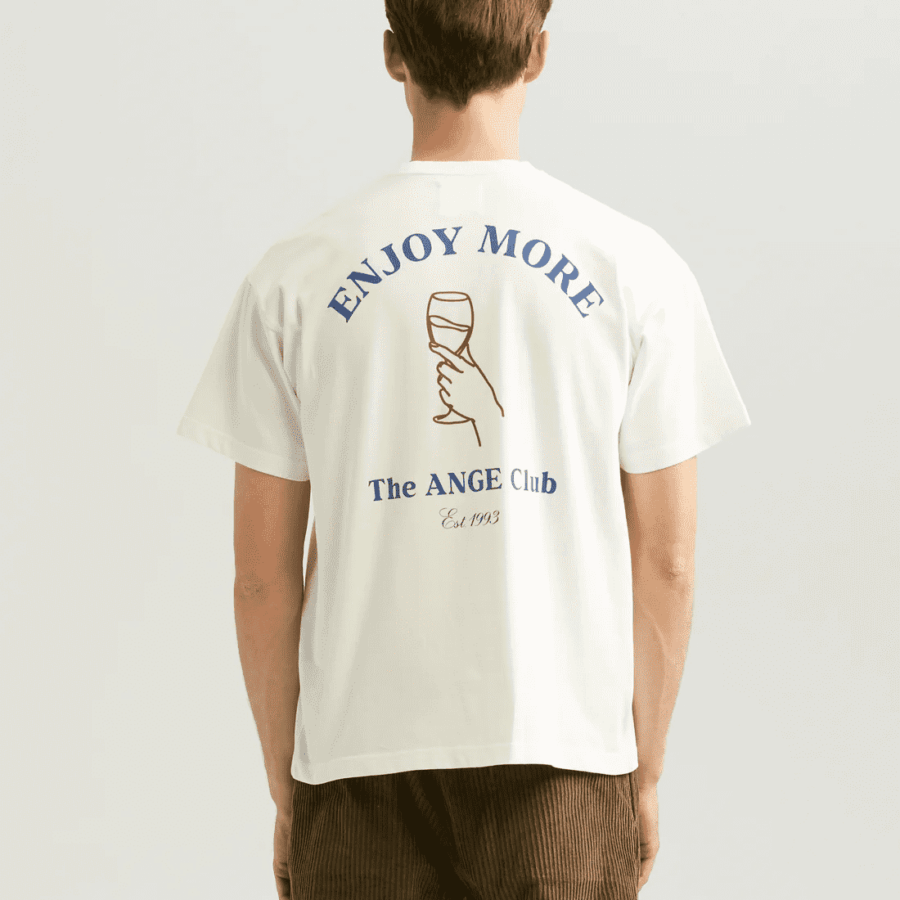 ANGE PROJECTS Enjoy More Tee White