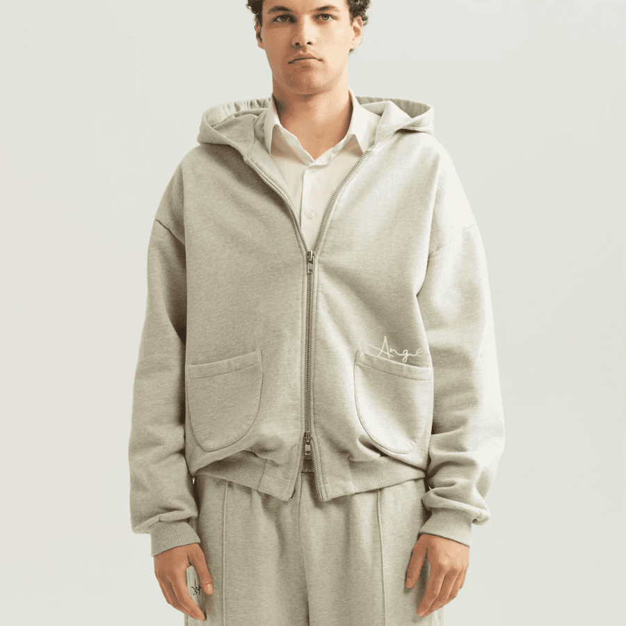 ANGE PROJECTS Double Zip Hoodie Grey