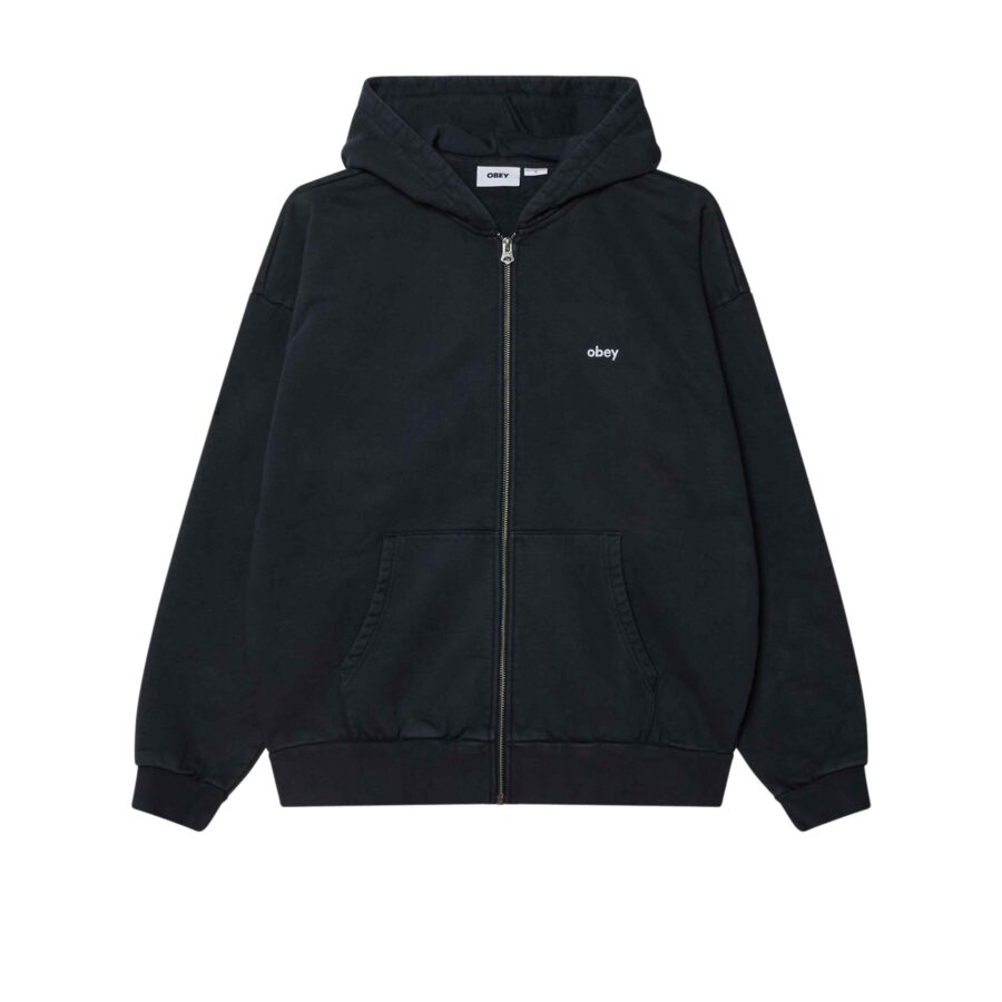 OBEY Lowercase Zip Hood Pigment Dark Navy