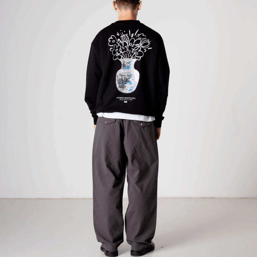 WOODBIRD Cane Ming Crew Black