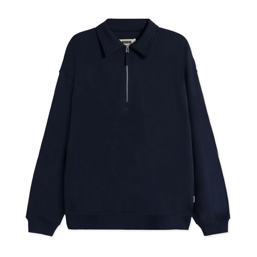 WOODBIRD Zip Polo Navy